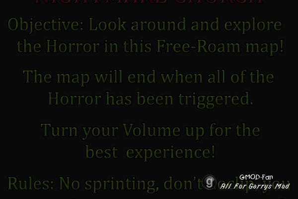 GM Nightmare Church HD - Horror Free Roam Scary Map - High Quality - [2015]