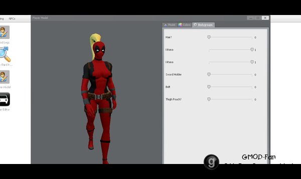 Marvel Heroes Lady Deadpool NPC/Playermodel