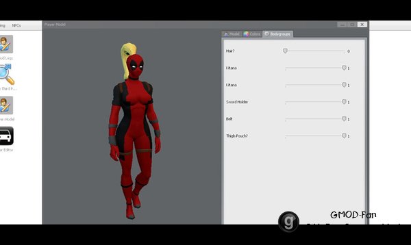 Marvel Heroes Lady Deadpool NPC/Playermodel