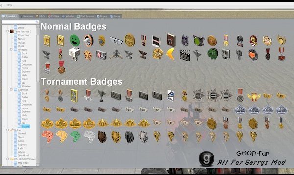 TF2 Cosmetics and Weapons Spawn Menu Folders and Icons
